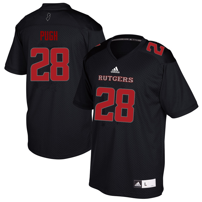 Men #28 Aslan Pugh Rutgers Scarlet Knights College Football Jerseys Sale-Black